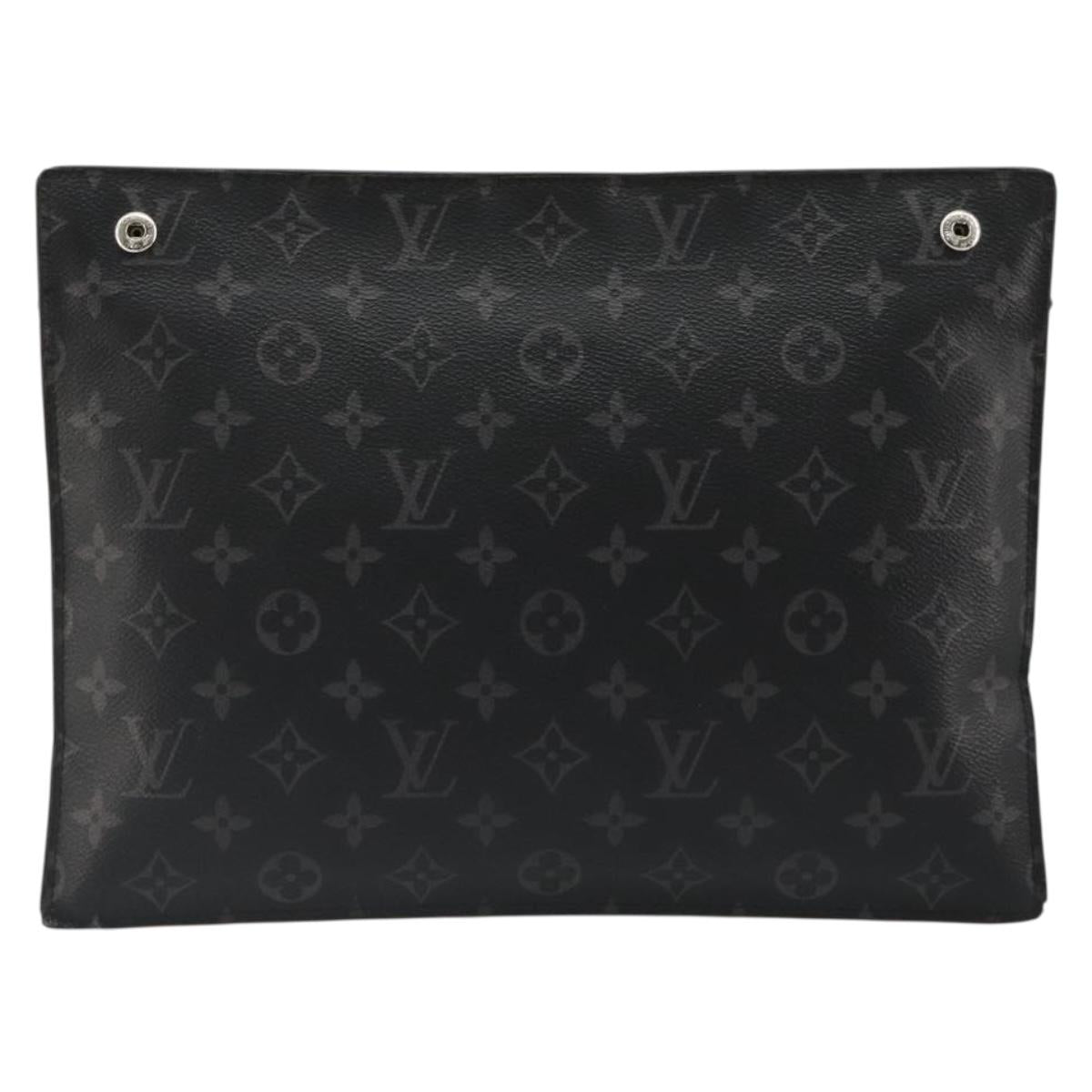 LOUIS VUITTON Monogram Eclipse Grand Sac Pouch M44733 LV Auth ar13960