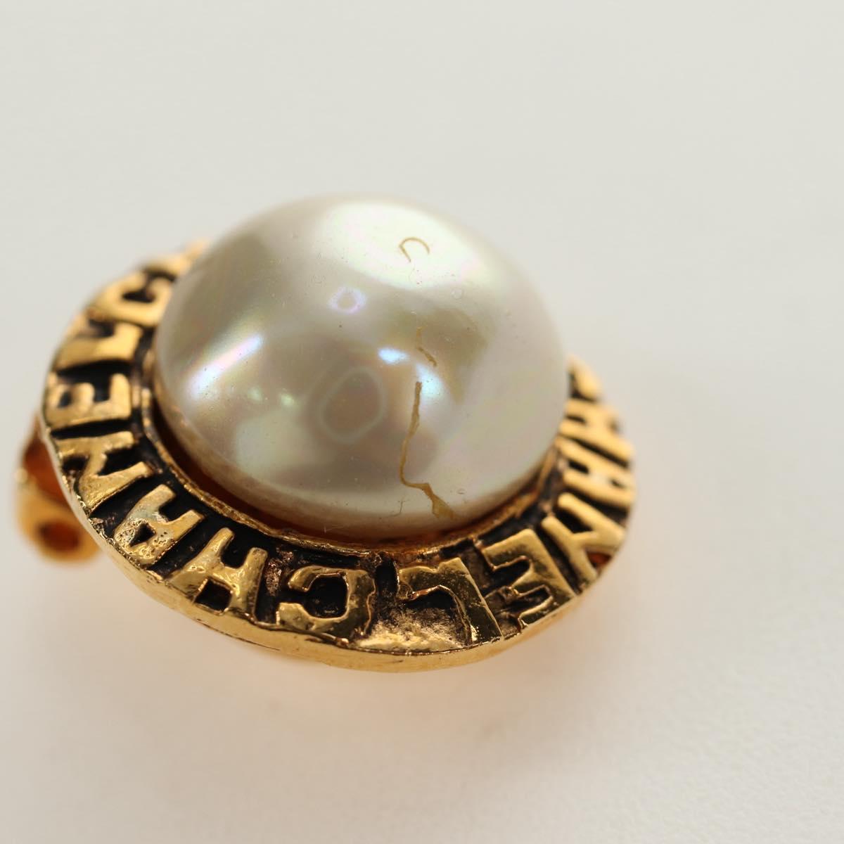 CHANEL Earring metal Gold Tone CC Auth ar13965V