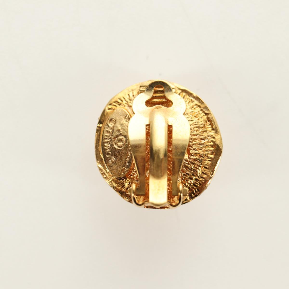 CHANEL Earring metal Gold Tone CC Auth ar13965V