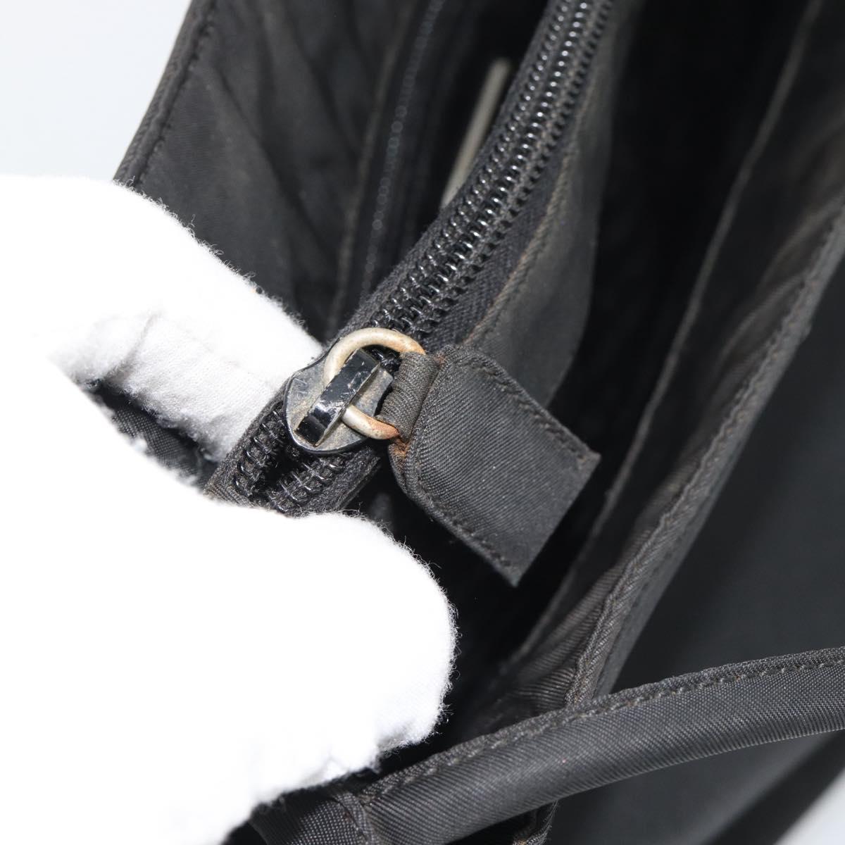 PRADA Hand Bag Nylon Black Silver Auth ar13974