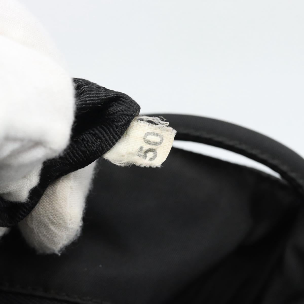 PRADA Hand Bag Nylon Black Silver Auth ar13974
