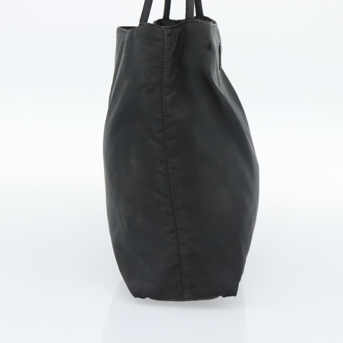 PRADA Hand Bag Nylon Black Silver Auth ar13974