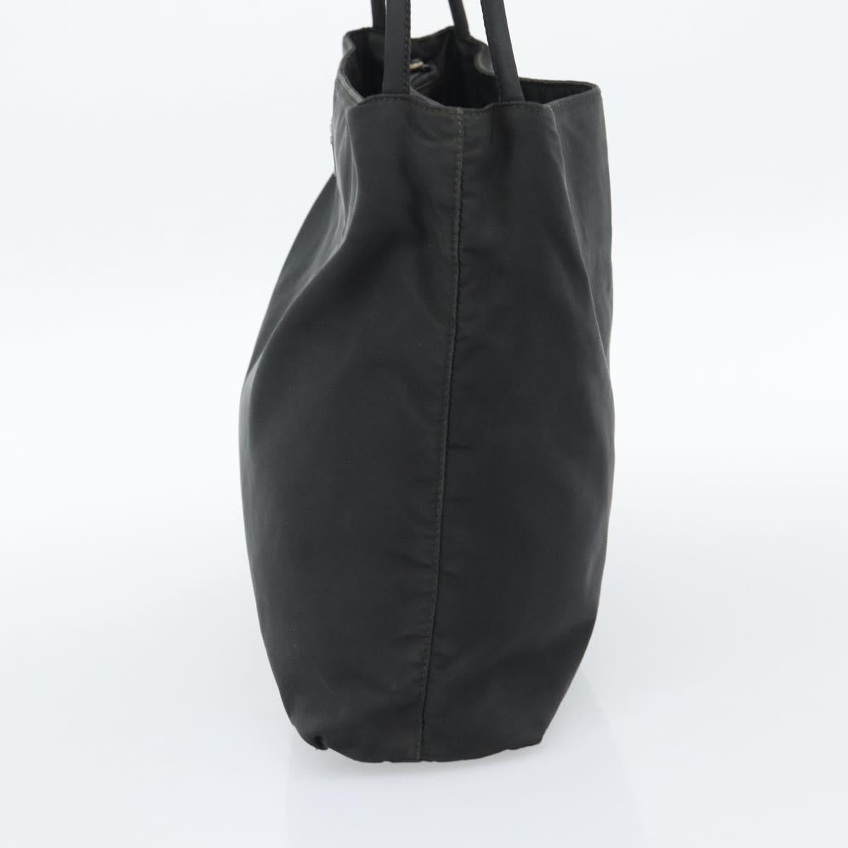 PRADA Hand Bag Nylon Black Silver Auth ar13974
