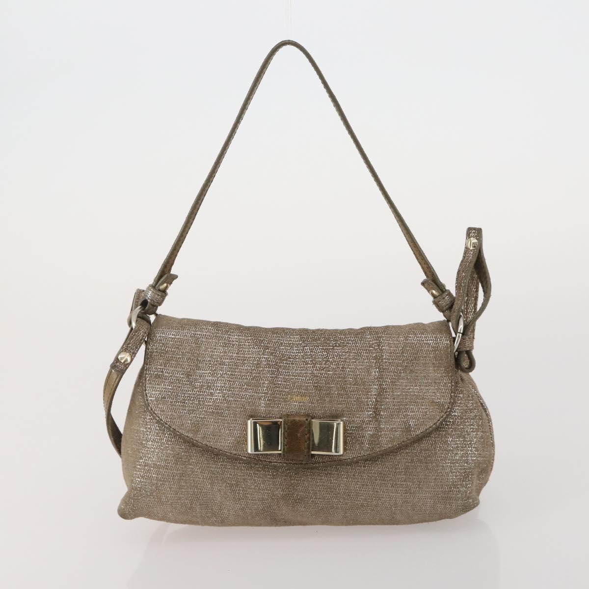 BALLY Chloe Shoulder Bag Suede Leather 2way 2 Set Dark Brown Beige Auth ar13975