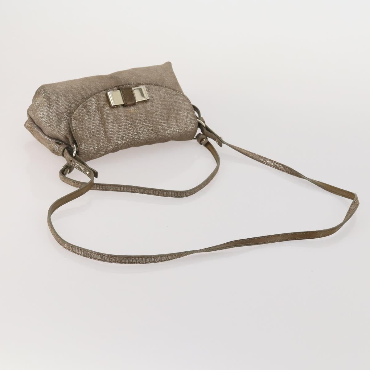 BALLY Chloe Shoulder Bag Suede Leather 2way 2 Set Dark Brown Beige Auth ar13975