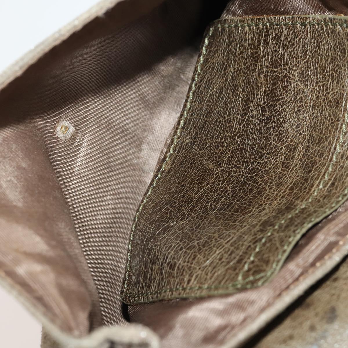 BALLY Chloe Shoulder Bag Suede Leather 2way 2 Set Dark Brown Beige Auth ar13975