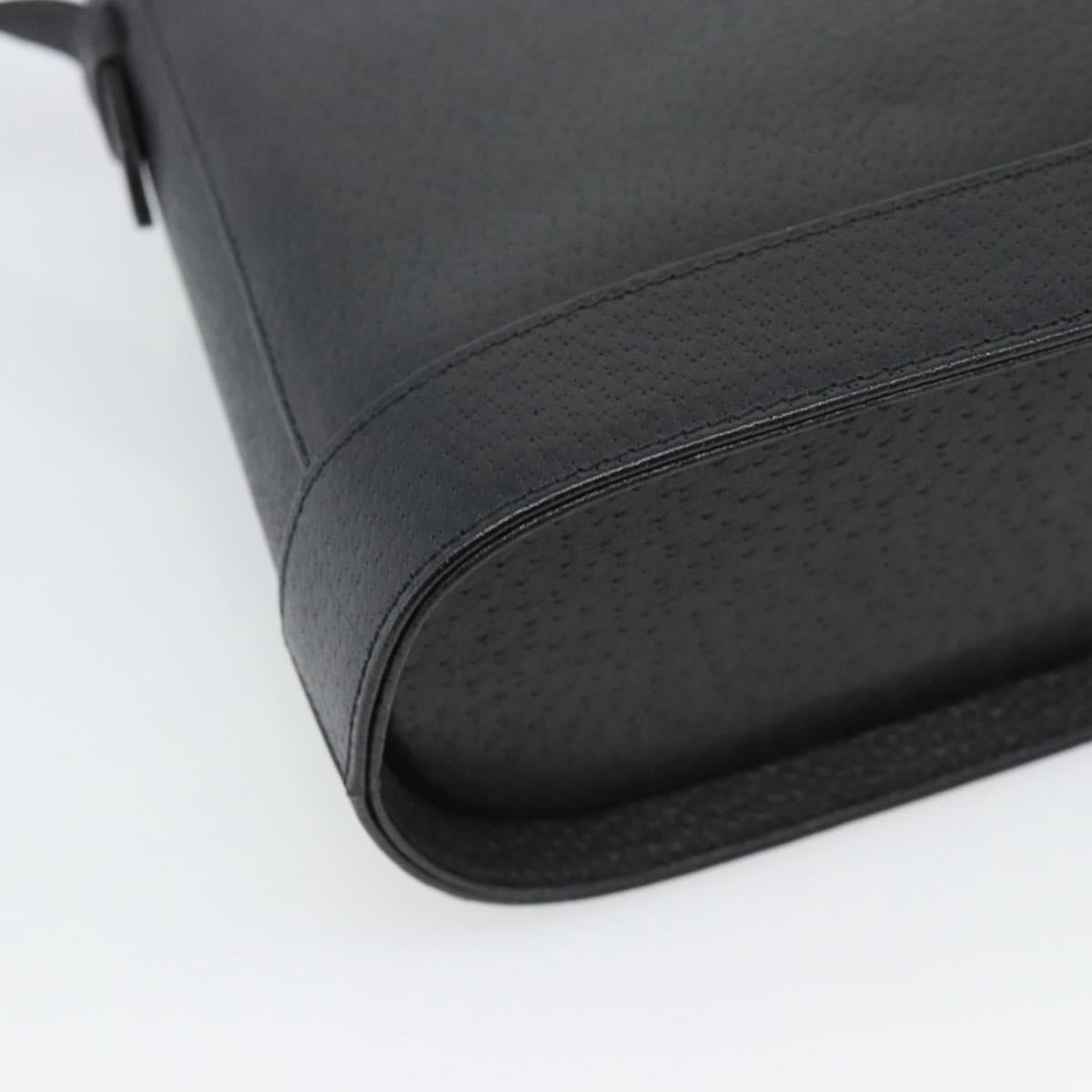 VALENTINO Shoulder Bag Leather Black Gold Auth ar13979