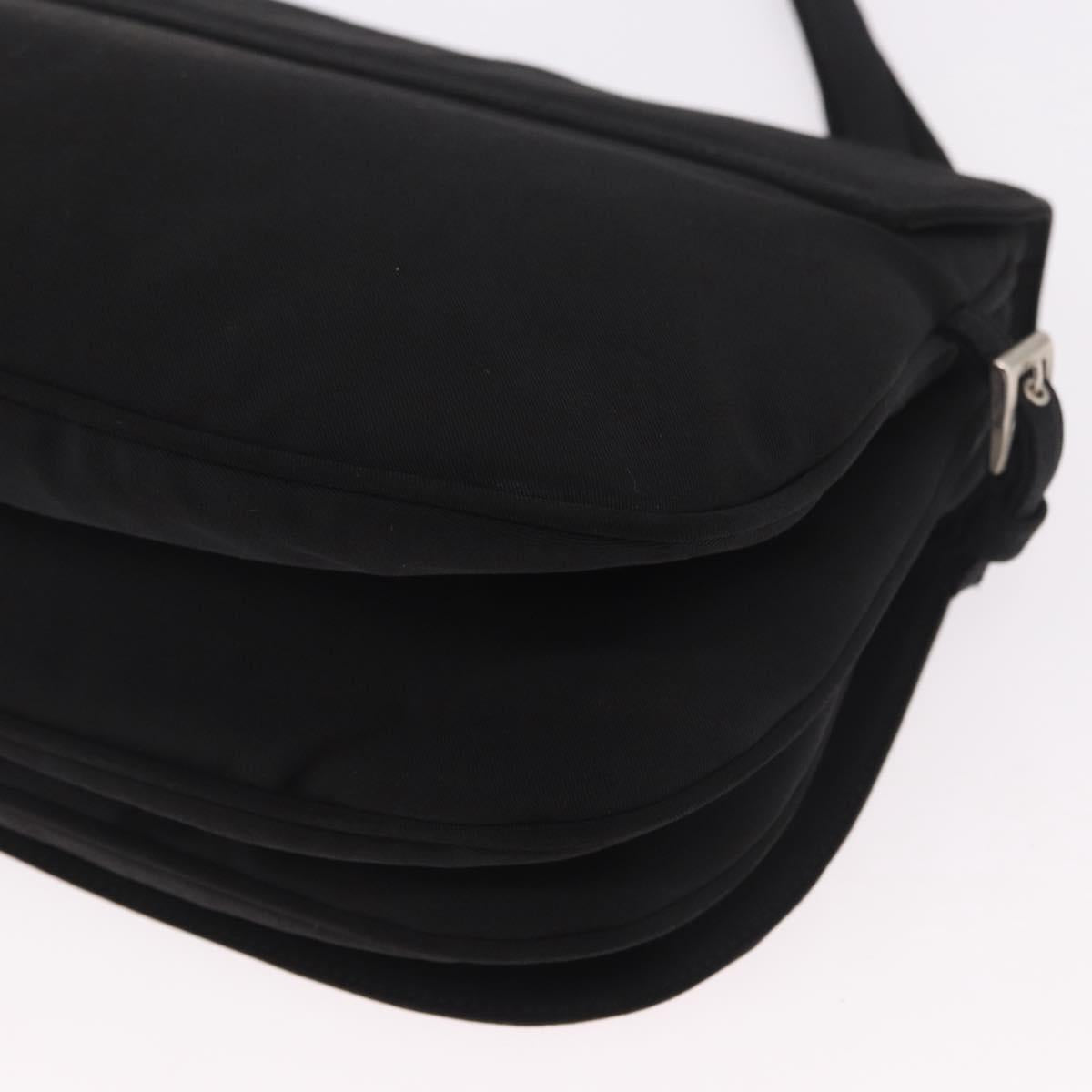 PRADA Shoulder Bag Nylon Black Silver Auth ar13984