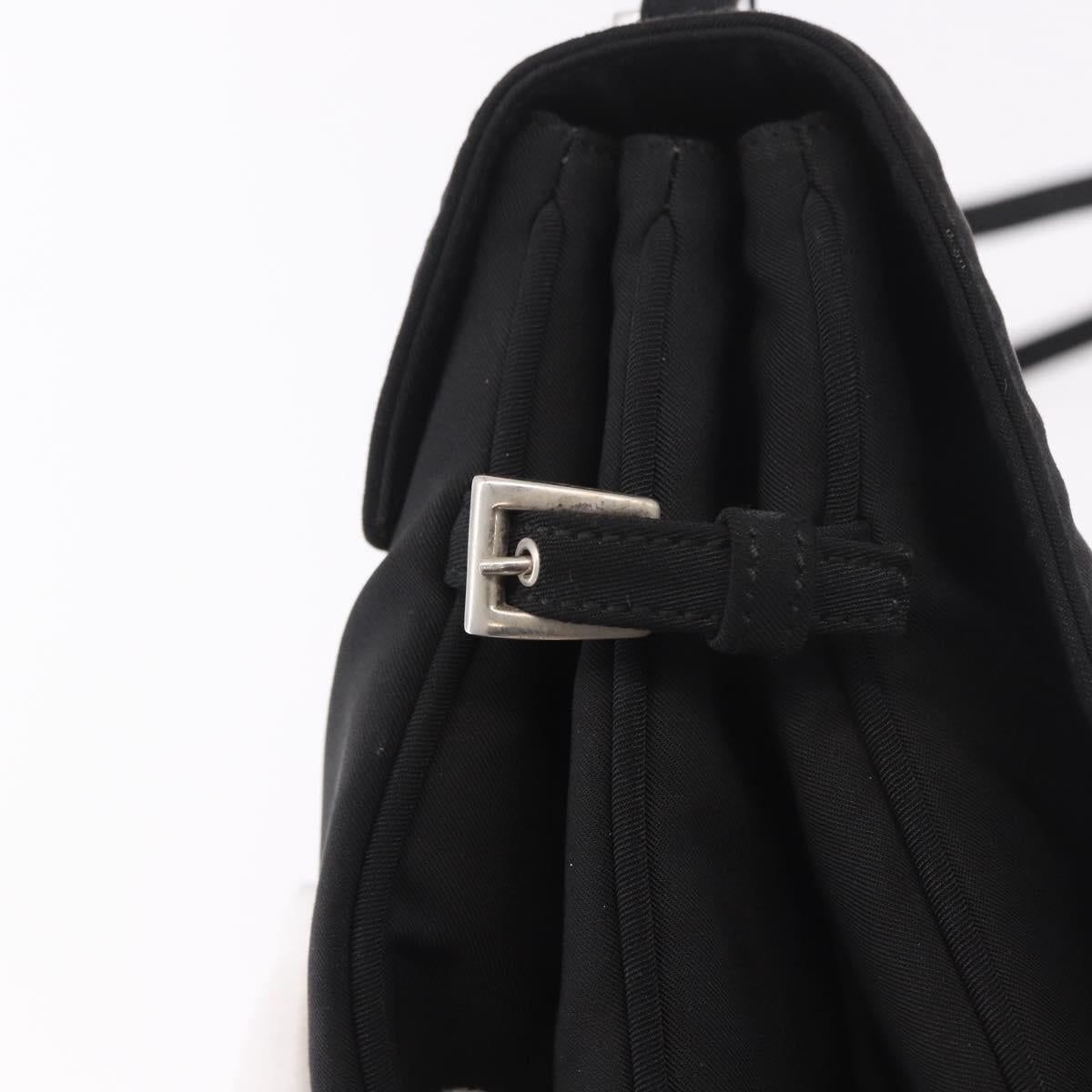 PRADA Shoulder Bag Nylon Black Silver Auth ar13984