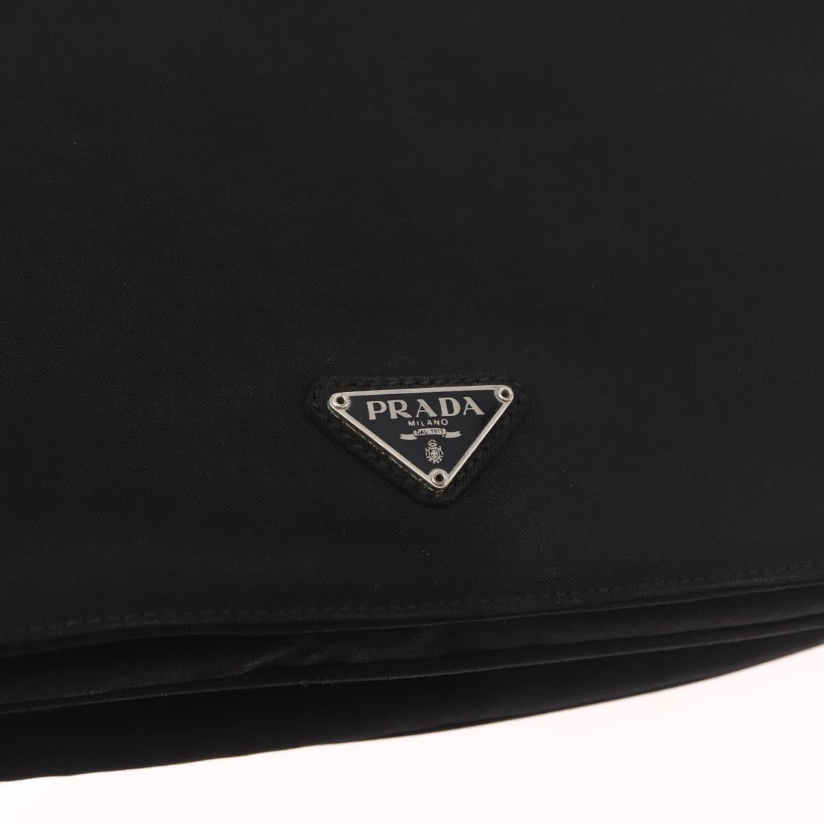 PRADA Shoulder Bag Nylon Black Silver Auth ar13984