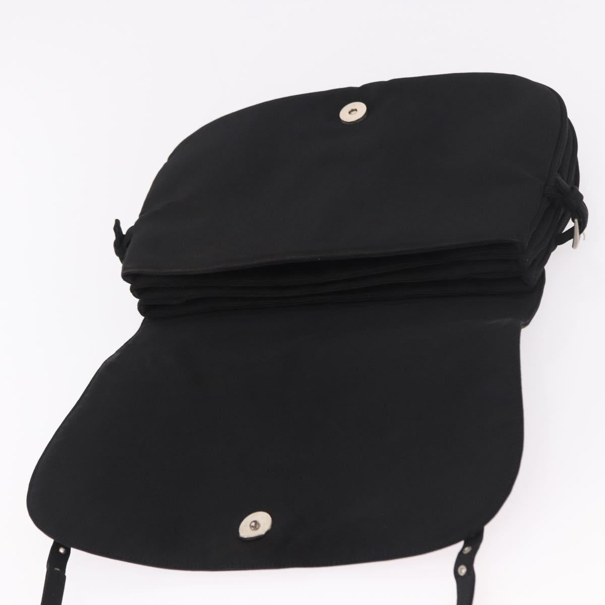 PRADA Shoulder Bag Nylon Black Silver Auth ar13984