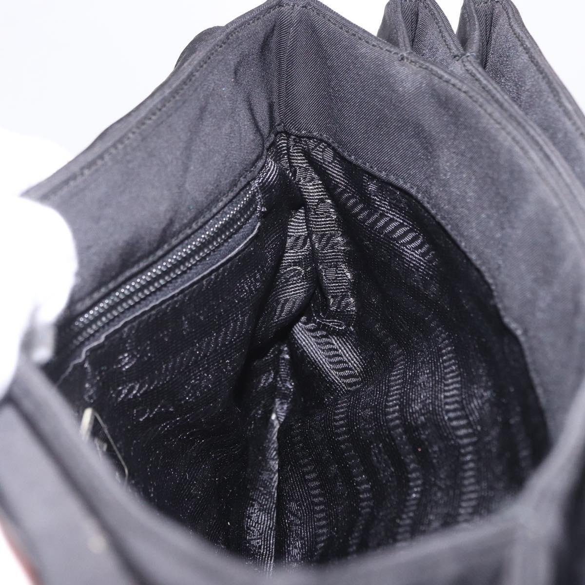 PRADA Shoulder Bag Nylon Black Silver Auth ar13984