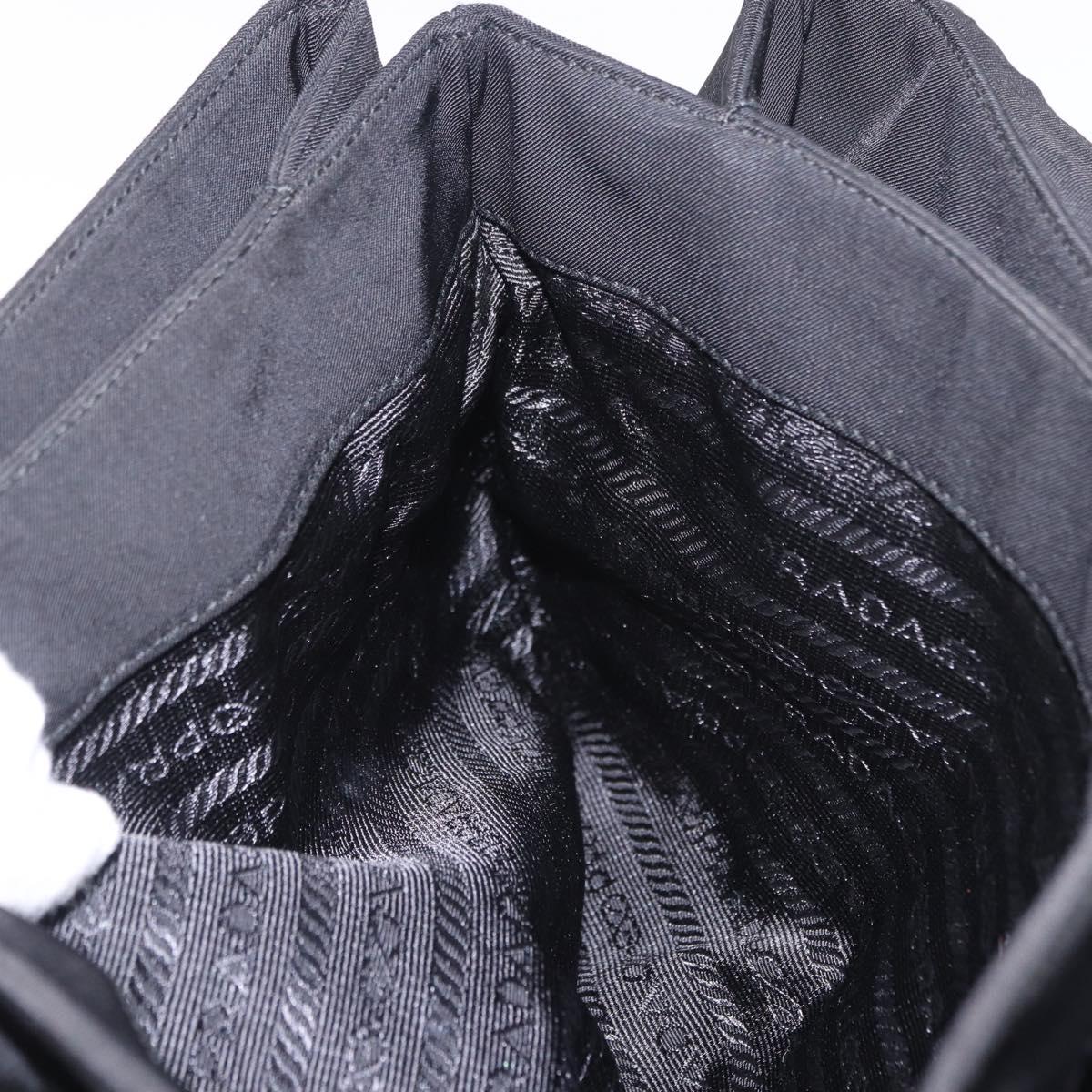 PRADA Shoulder Bag Nylon Black Silver Auth ar13984