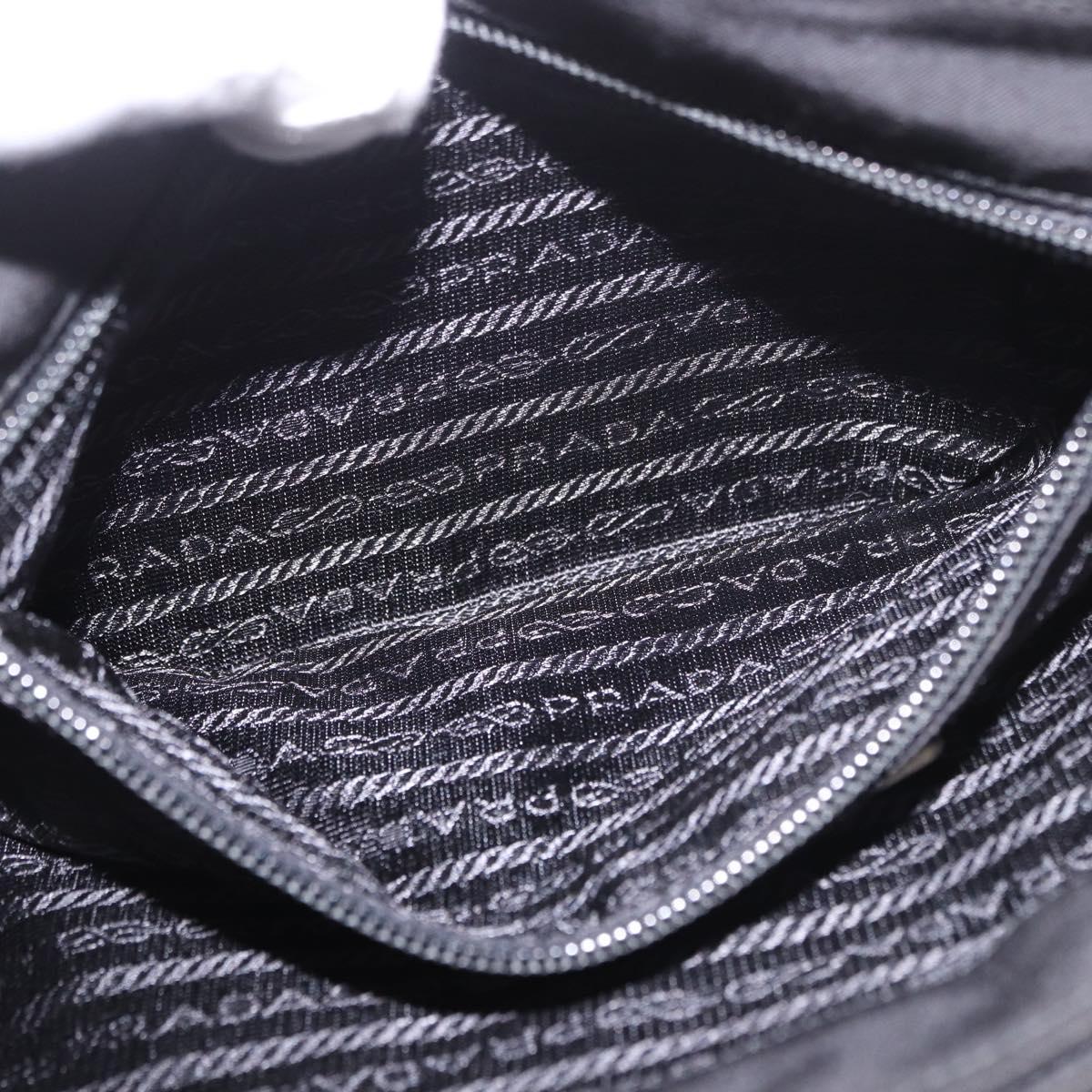 PRADA Shoulder Bag Nylon Black Silver Auth ar13984