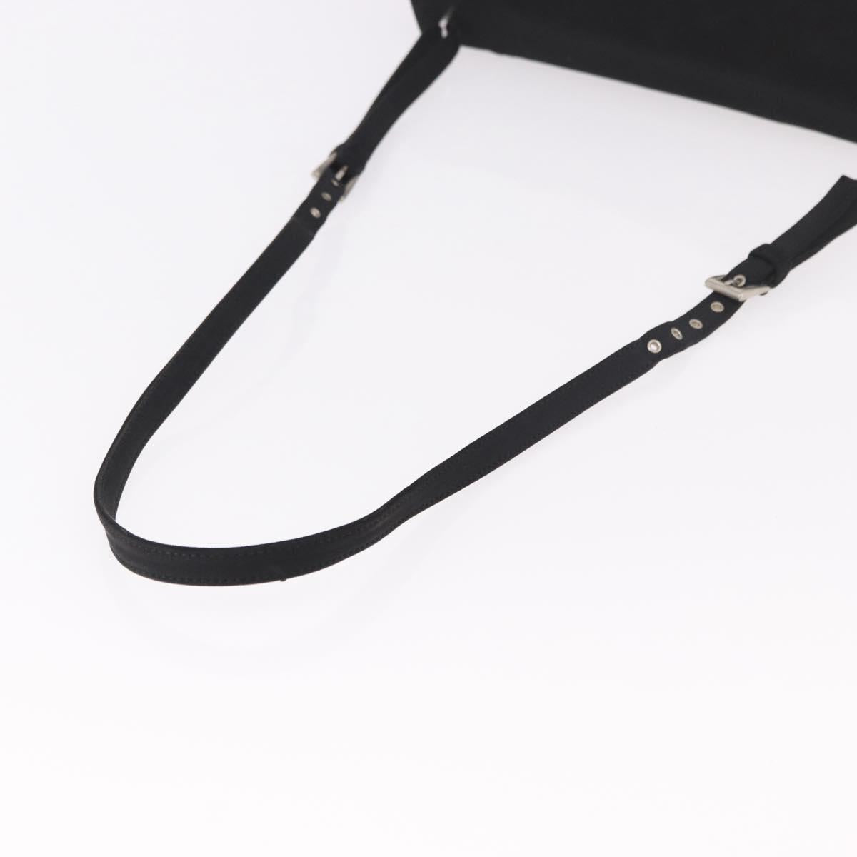 PRADA Shoulder Bag Nylon Black Silver Auth ar13984