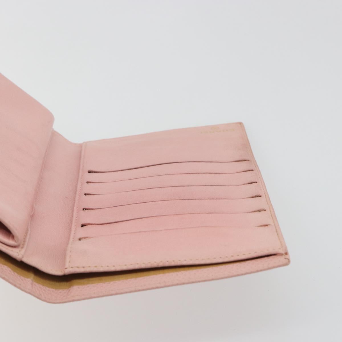 CHANEL Long Wallet Caviar Skin Pink Gold CC Auth ar13987A