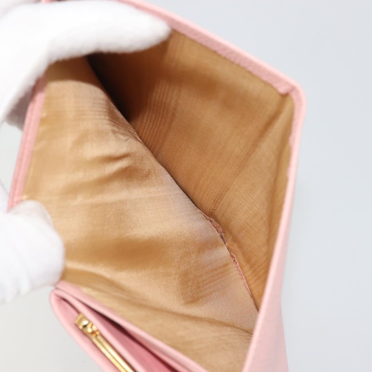 CHANEL Long Wallet Caviar Skin Pink Gold CC Auth ar13987A