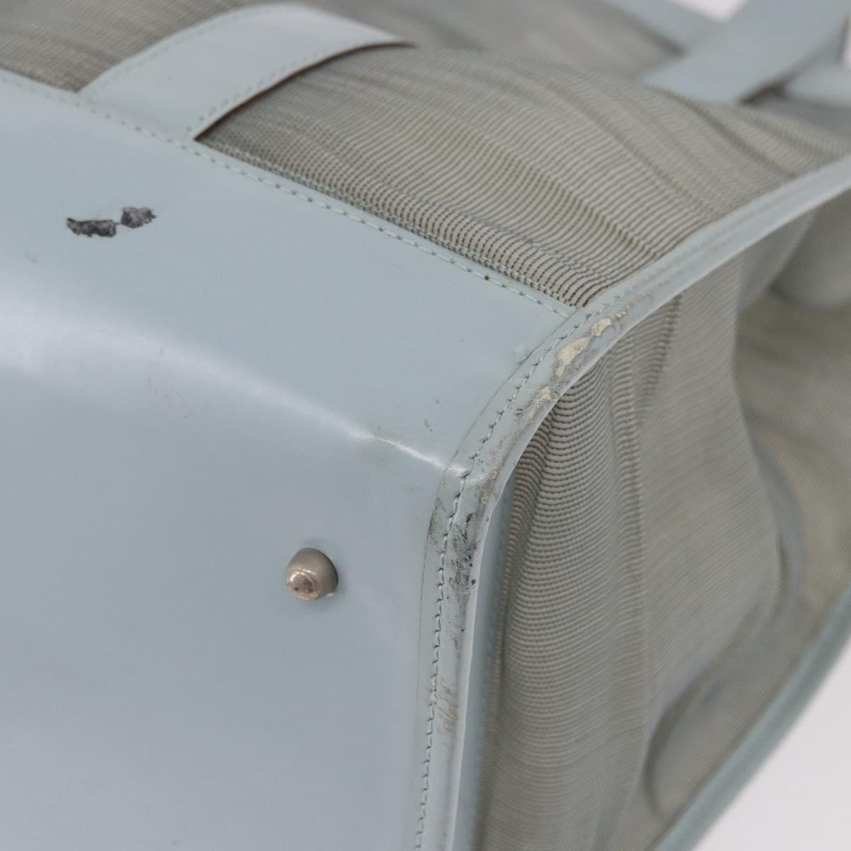 GUCCI Tote Bag Mesh Light Blue Silver 002 3754 0404 Auth ar13988