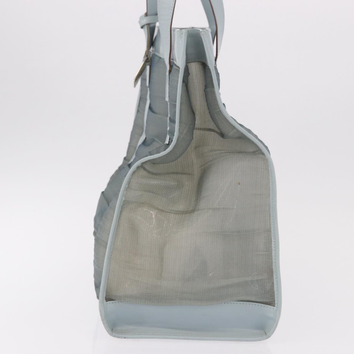 GUCCI Tote Bag Mesh Light Blue Silver 002 3754 0404 Auth ar13988