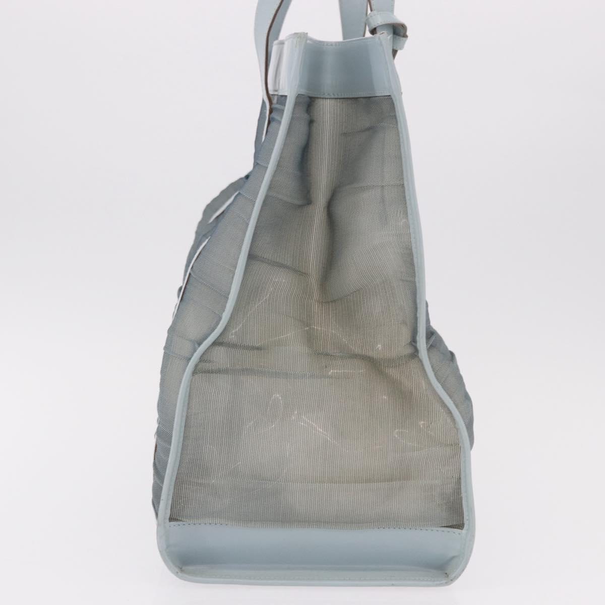 GUCCI Tote Bag Mesh Light Blue Silver 002 3754 0404 Auth ar13988