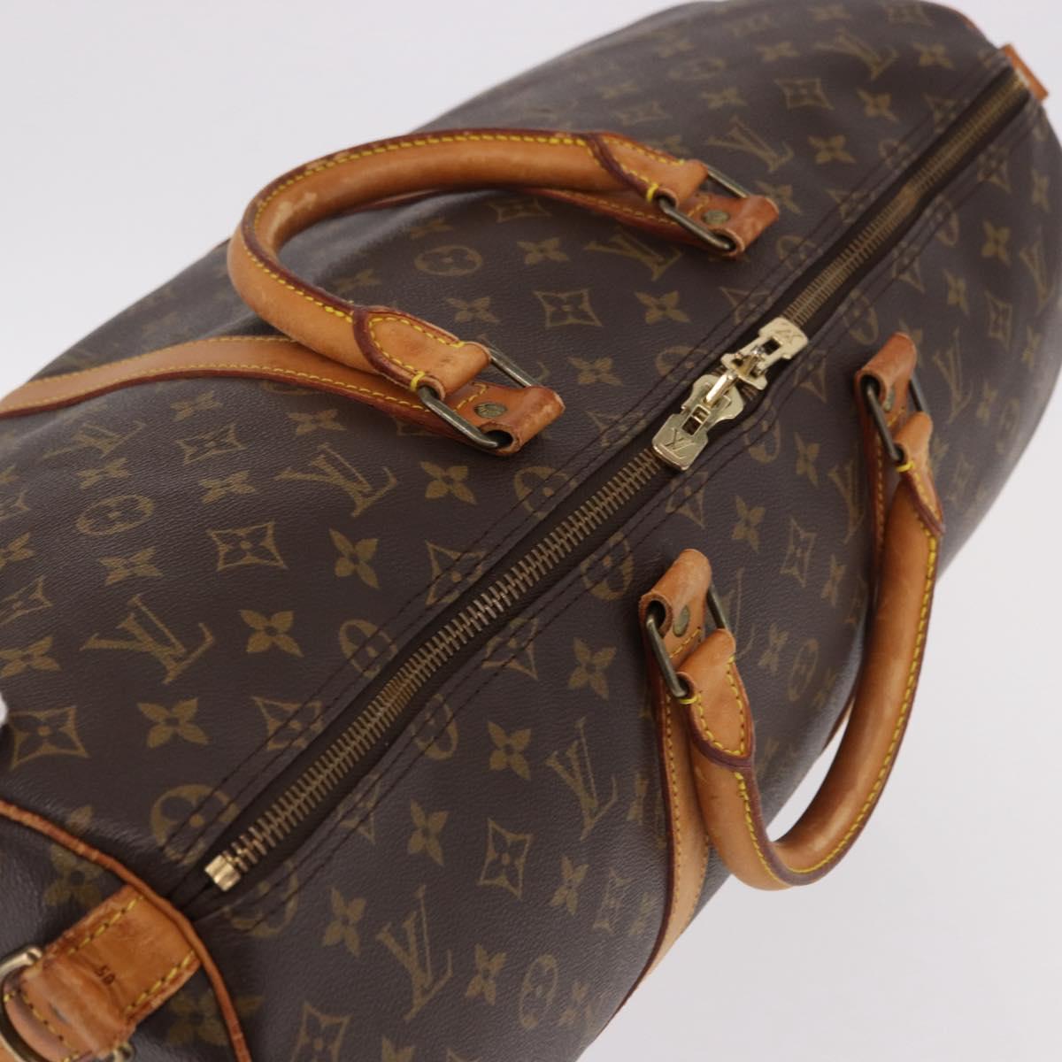 LOUIS VUITTON Monogram Keepall Bandouliere 50 Boston Bag M41416 LV Auth ar13990