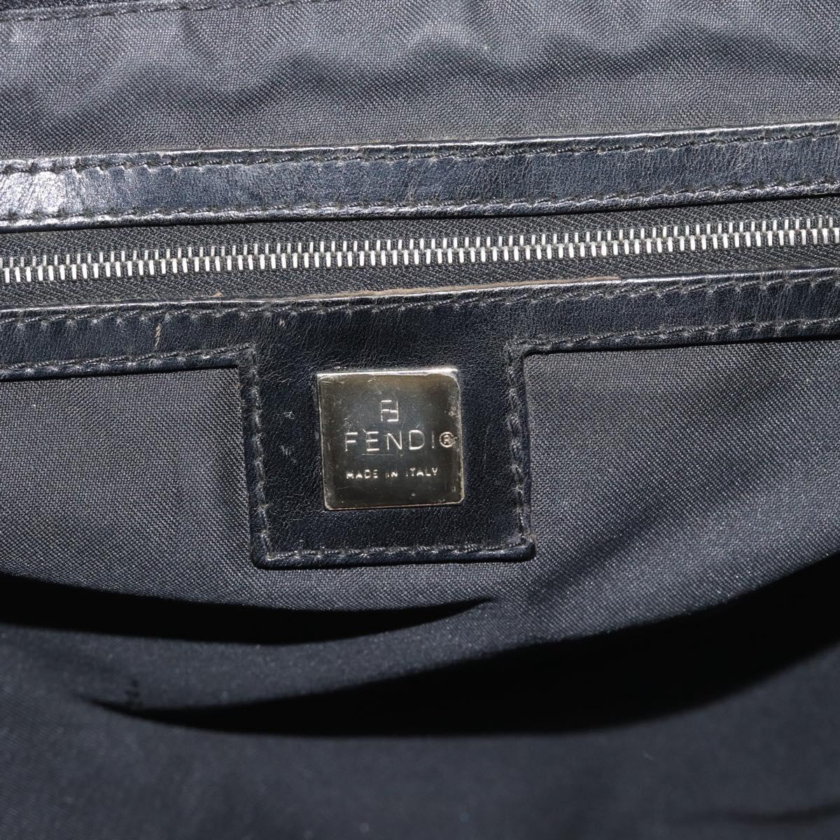 FENDI Zucca Canvas Tote Bag Nylon Black Silver Auth ar13992