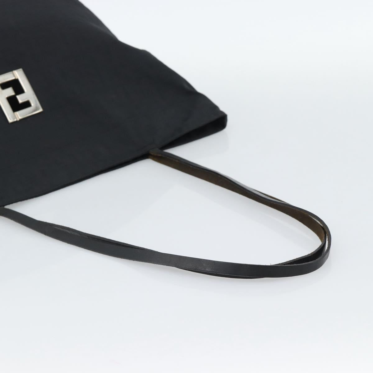 FENDI Zucca Canvas Tote Bag Nylon Black Silver Auth ar13992