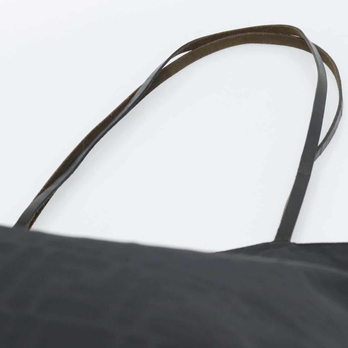 FENDI Zucca Canvas Tote Bag Nylon Black Silver Auth ar13992