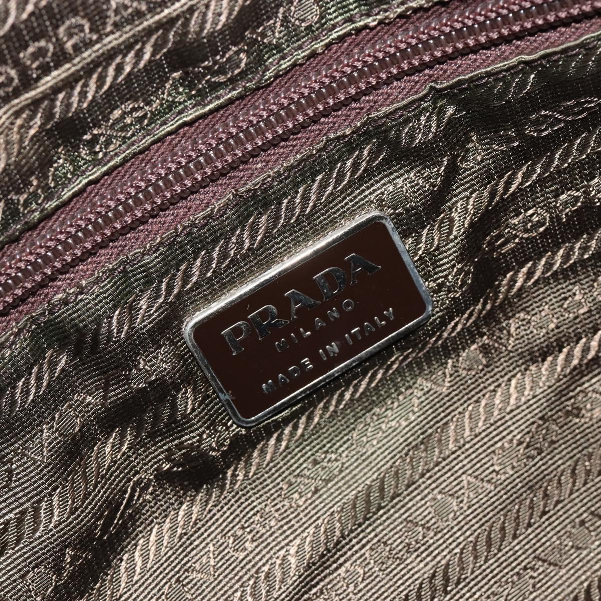 PRADA Sports Line Backpack Nylon Khaki Silver Auth ar13993