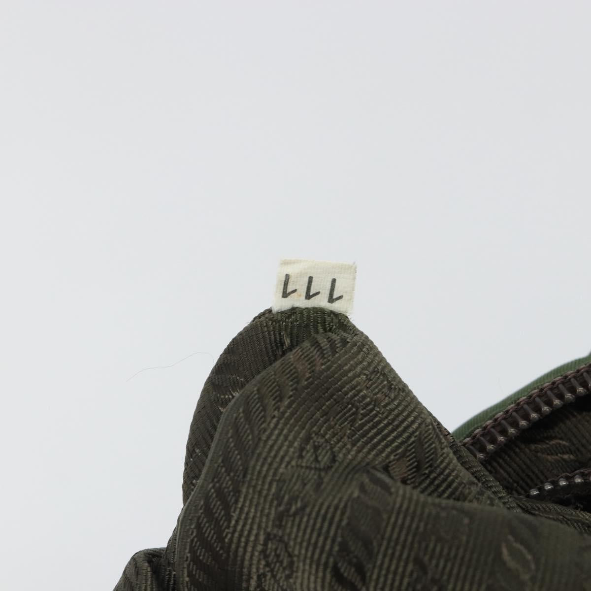 PRADA Sports Line Backpack Nylon Khaki Silver Auth ar13993