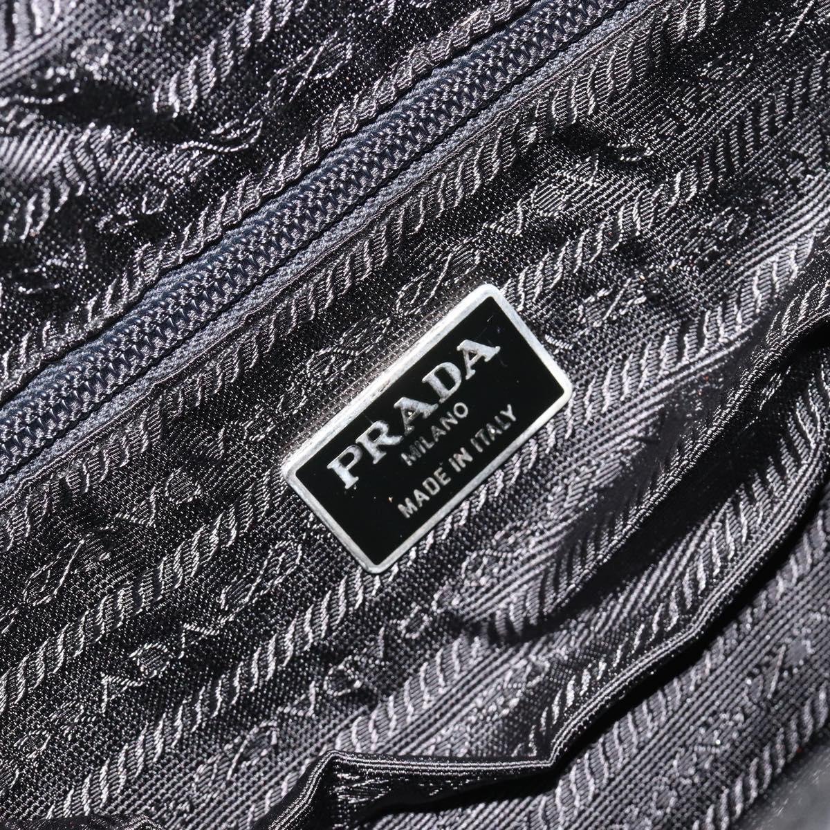 PRADA Backpack Nylon Black Silver Auth ar13994