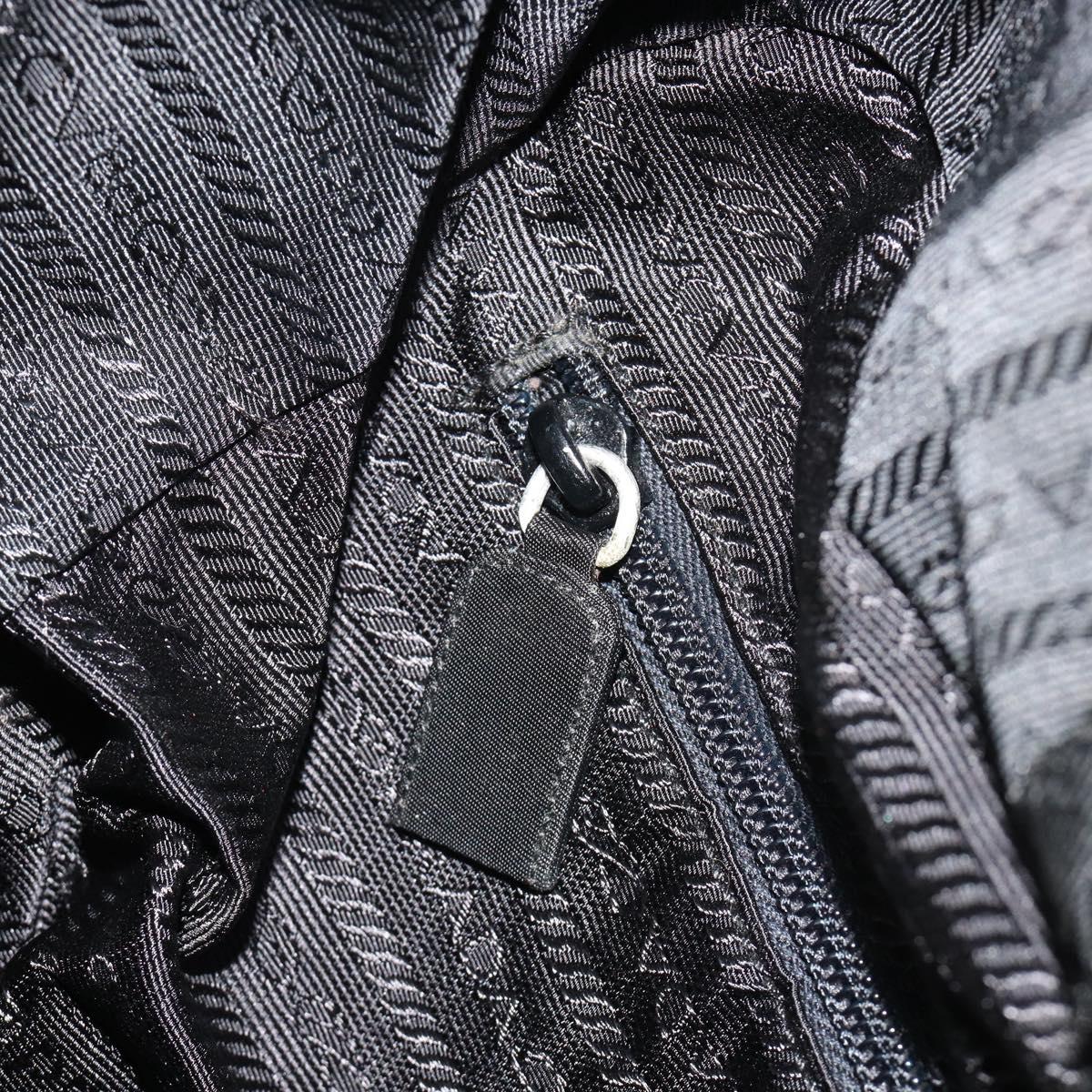 PRADA Backpack Nylon Black Silver Auth ar13994