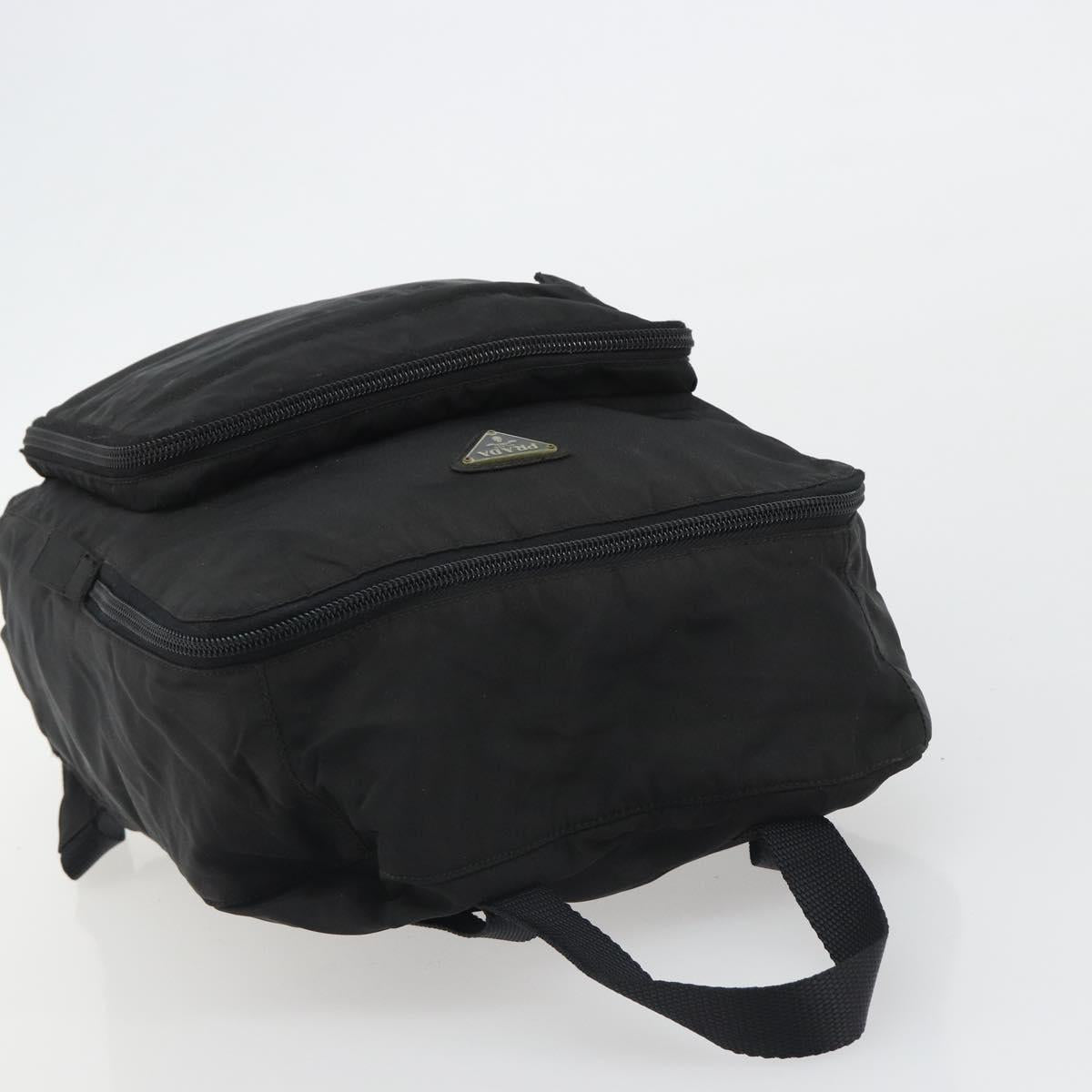 PRADA Backpack Nylon Black Silver Auth ar13994