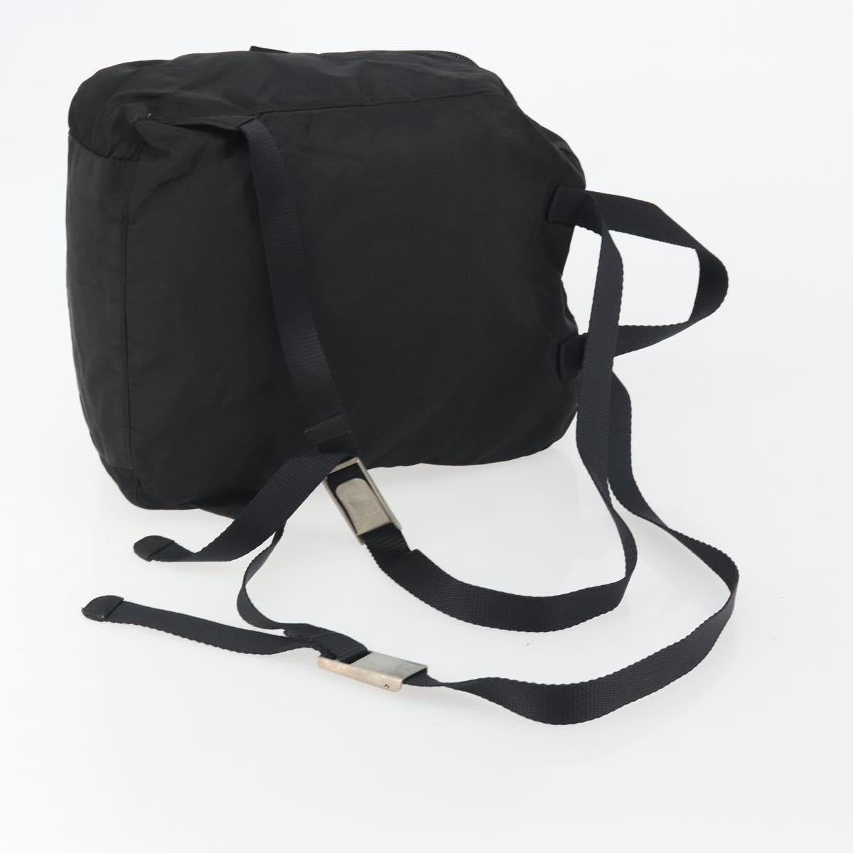 PRADA Backpack Nylon Black Silver Auth ar13994