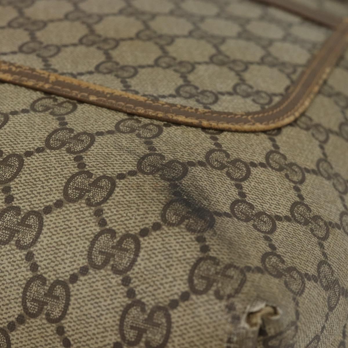 GUCCI GG Supreme Web Sherry Line Tote Bag PVC Beige Gold Auth ar13997