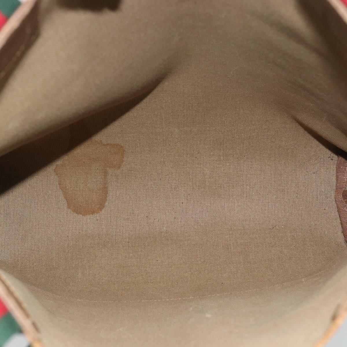 GUCCI GG Supreme Web Sherry Line Tote Bag PVC Beige Gold Auth ar13997