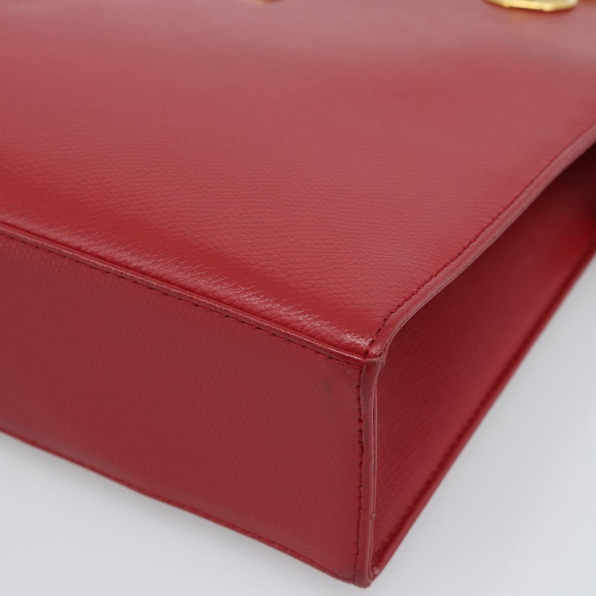 MCM Shoulder Bag Leather Red Gold Auth ar14008