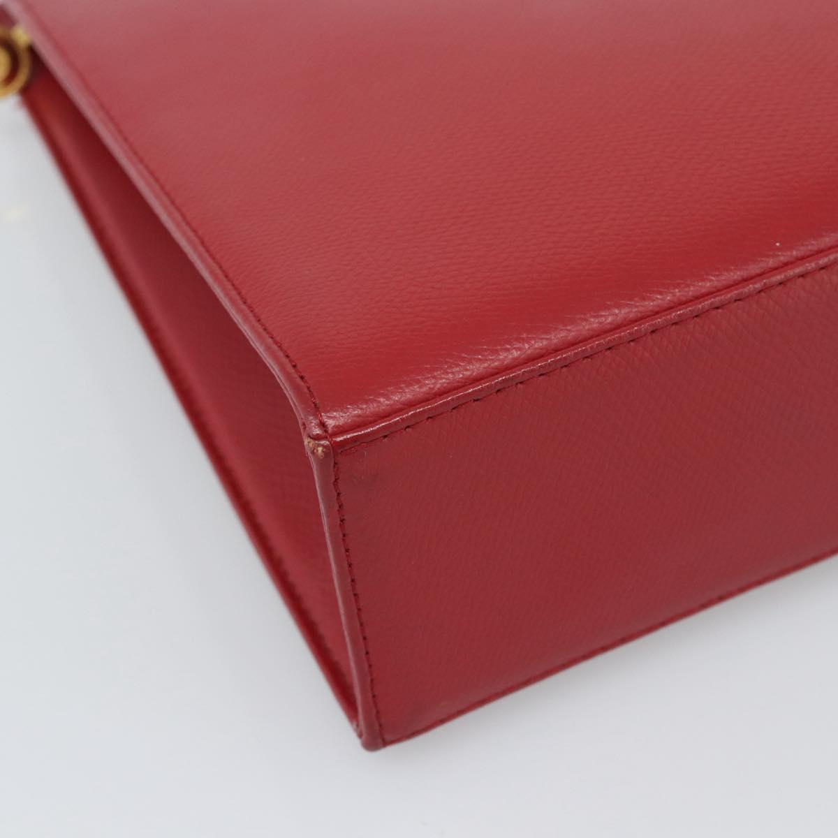 MCM Shoulder Bag Leather Red Gold Auth ar14008