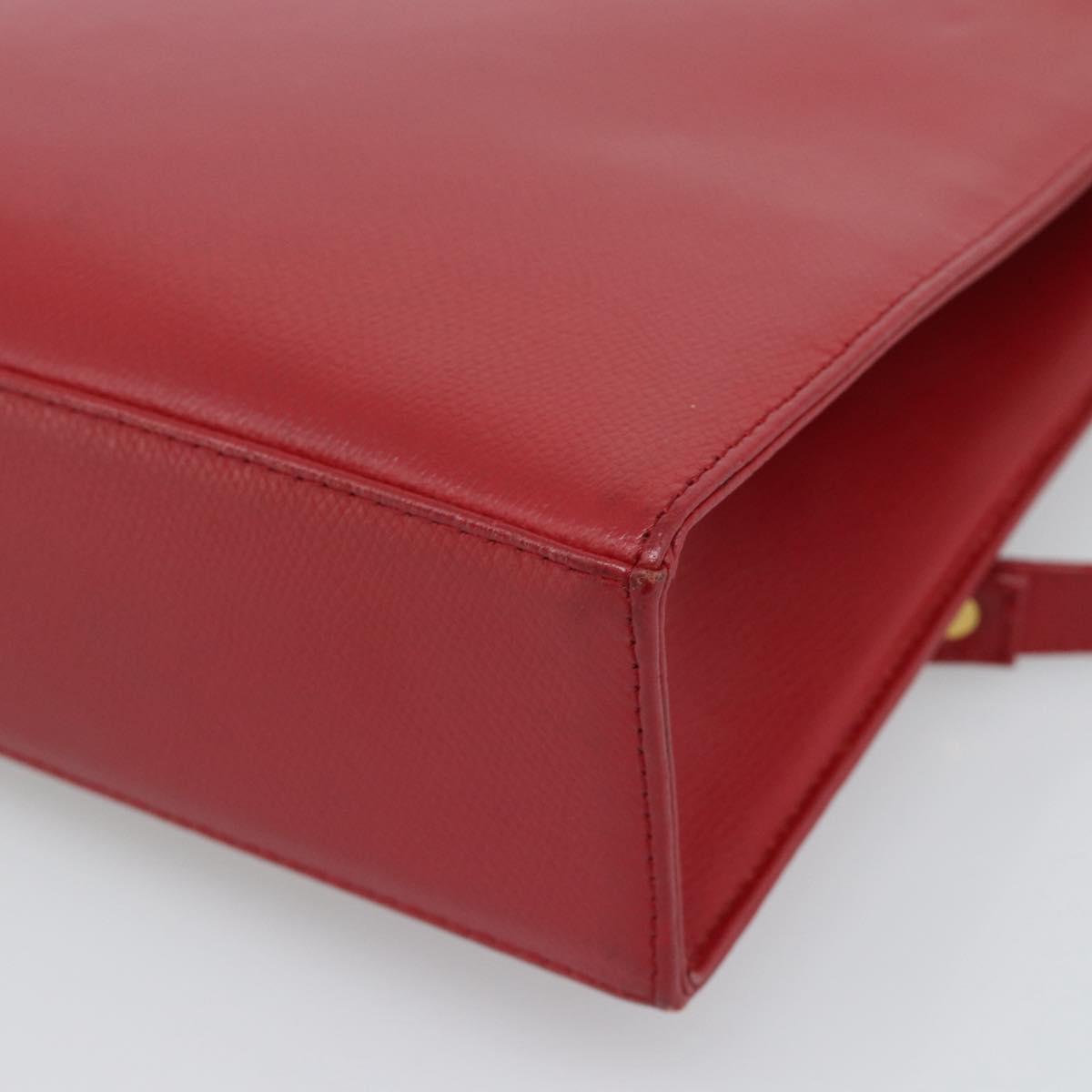 MCM Shoulder Bag Leather Red Gold Auth ar14008
