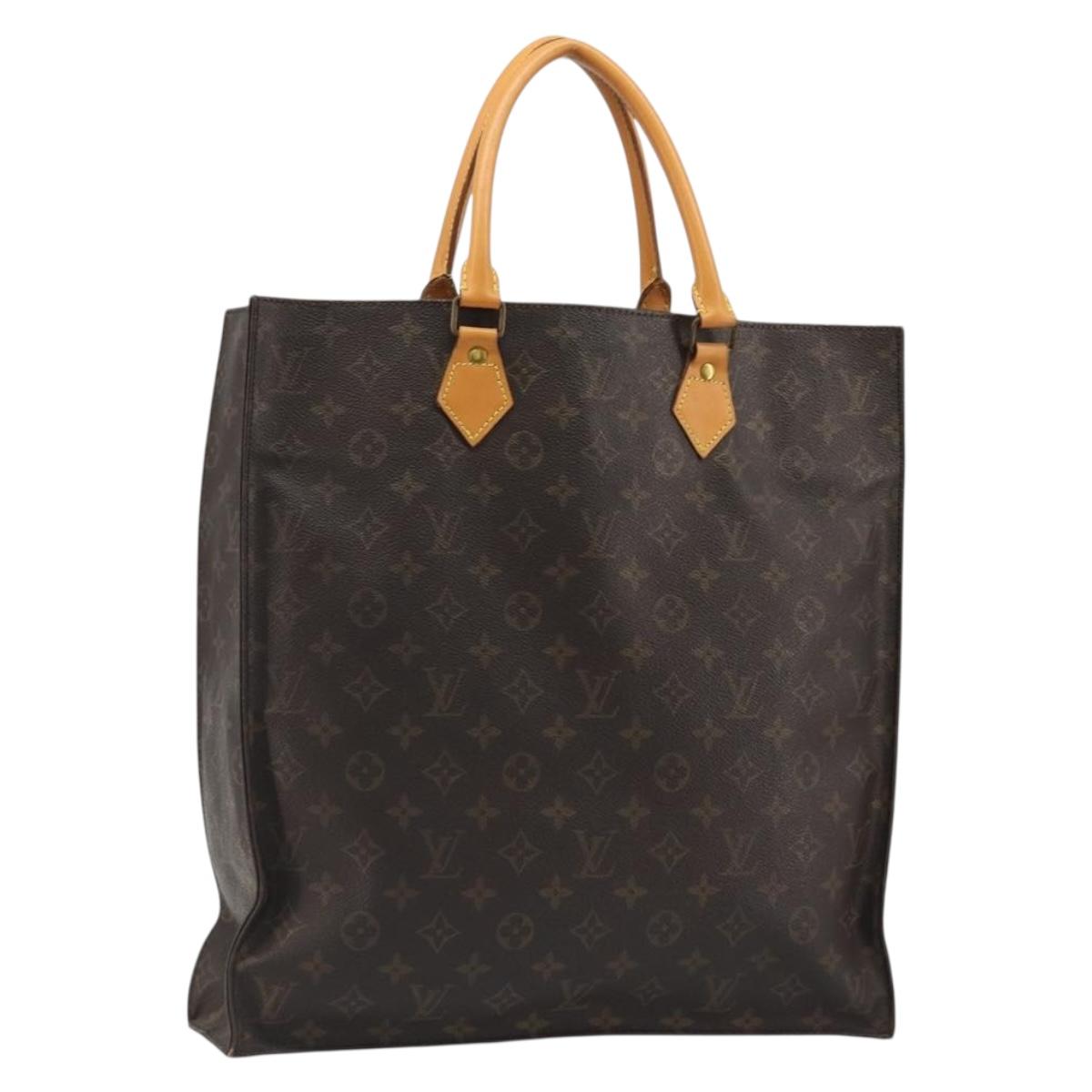 LOUIS VUITTON Monogram Sac Plat Hand Bag M51140 LV Auth ar14015