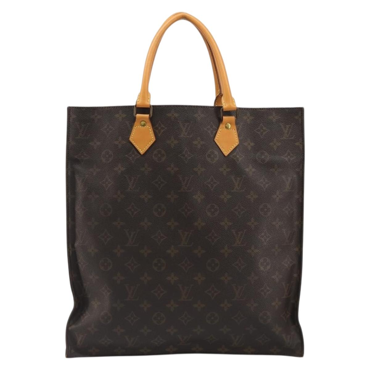 LOUIS VUITTON Monogram Sac Plat Hand Bag M51140 LV Auth ar14015