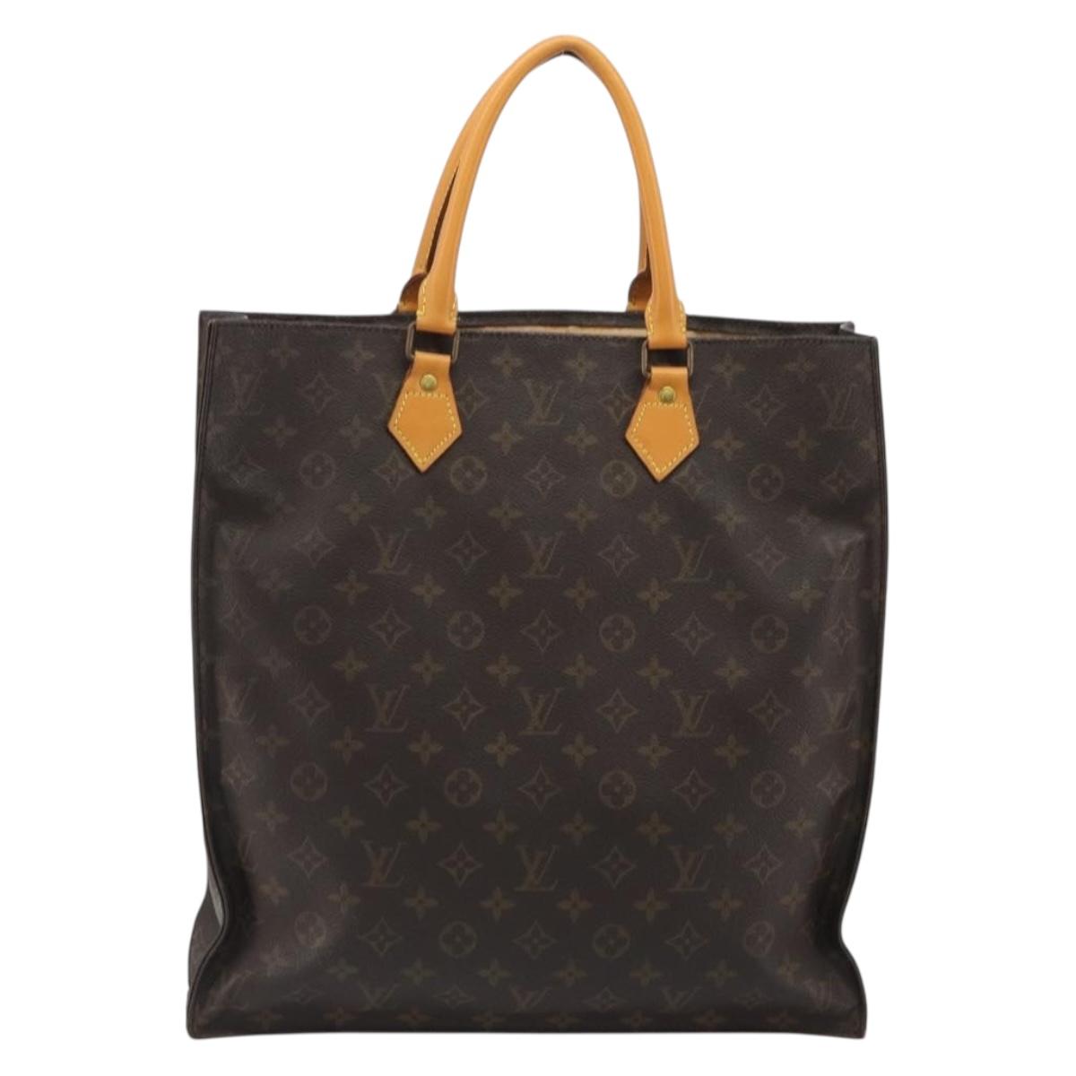 LOUIS VUITTON Monogram Sac Plat Hand Bag M51140 LV Auth ar14015