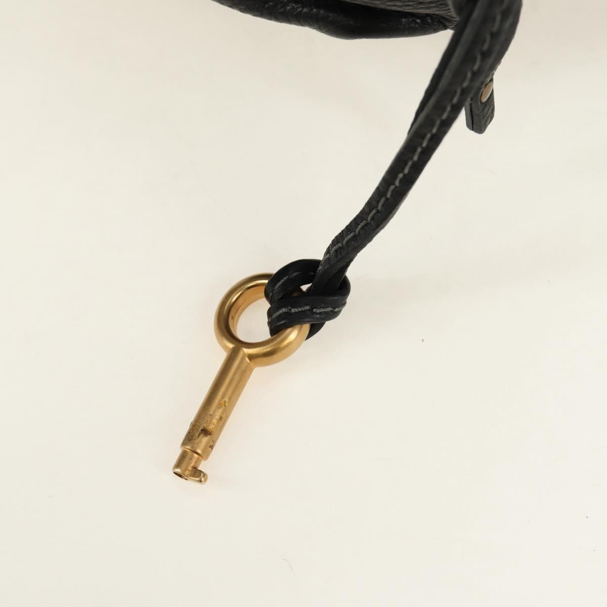 Chloe Paddington Hand Bag Leather Black Gold Silver Auth ar14018SAM