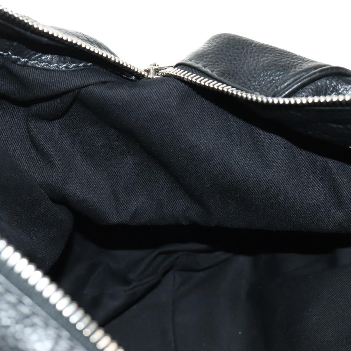 Chloe Paddington Hand Bag Leather Black Gold Silver Auth ar14018SAM