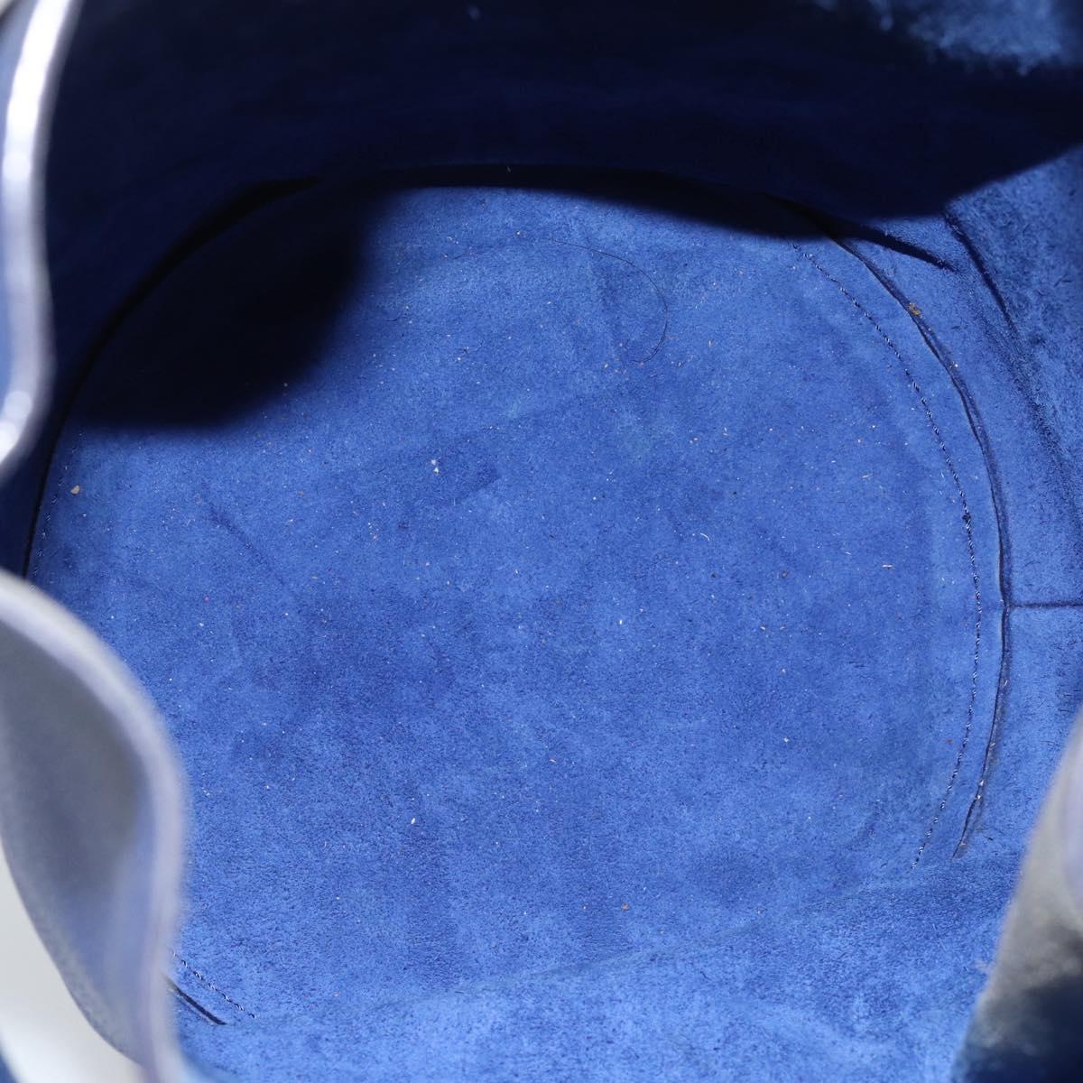 CELINE Hand Bag Leather Blue Silver Auth ar14019A