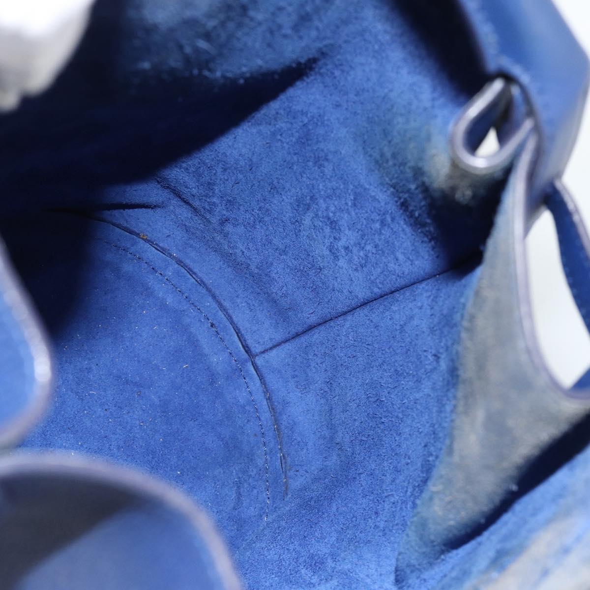 CELINE Hand Bag Leather Blue Silver Auth ar14019A