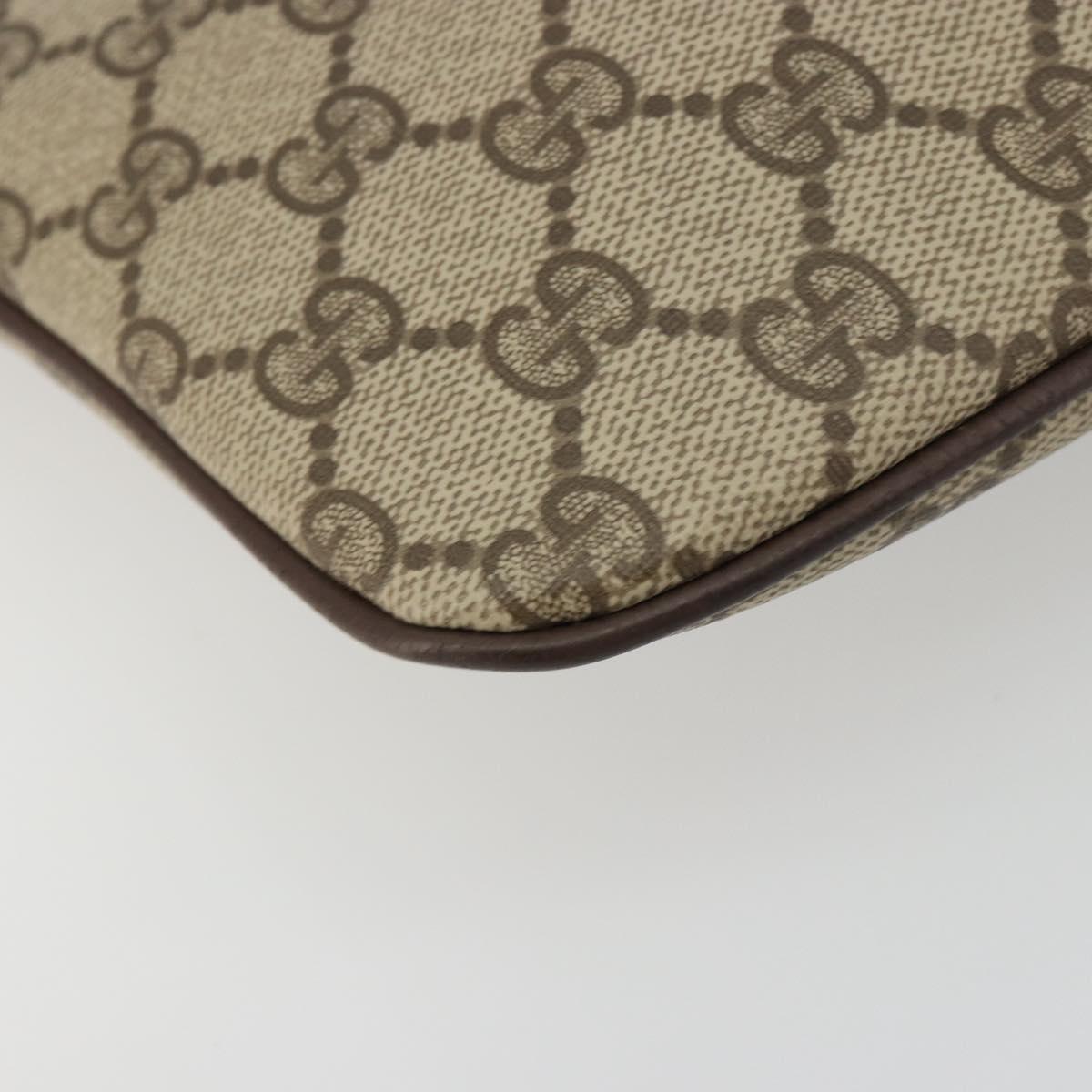 GUCCI GG Supreme Web Sherry Line Bag PVC Beige Gold 904 02 047 Auth ar14021