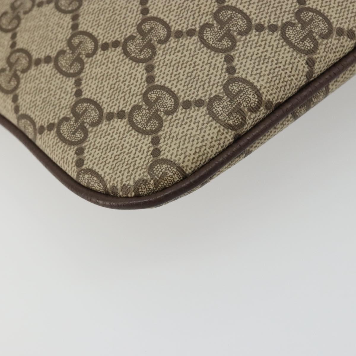 GUCCI GG Supreme Web Sherry Line Bag PVC Beige Gold 904 02 047 Auth ar14021