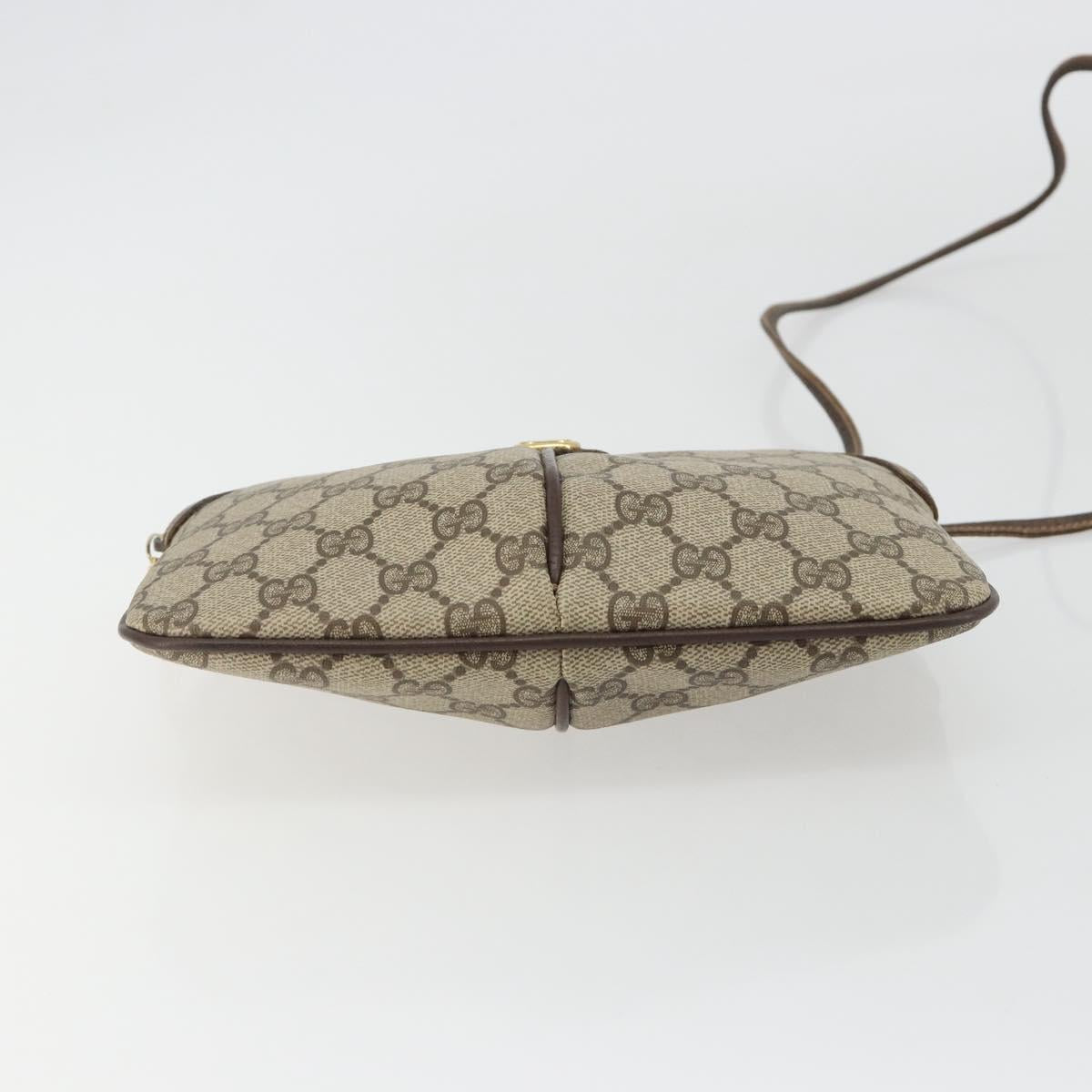 GUCCI GG Supreme Web Sherry Line Bag PVC Beige Gold 904 02 047 Auth ar14021