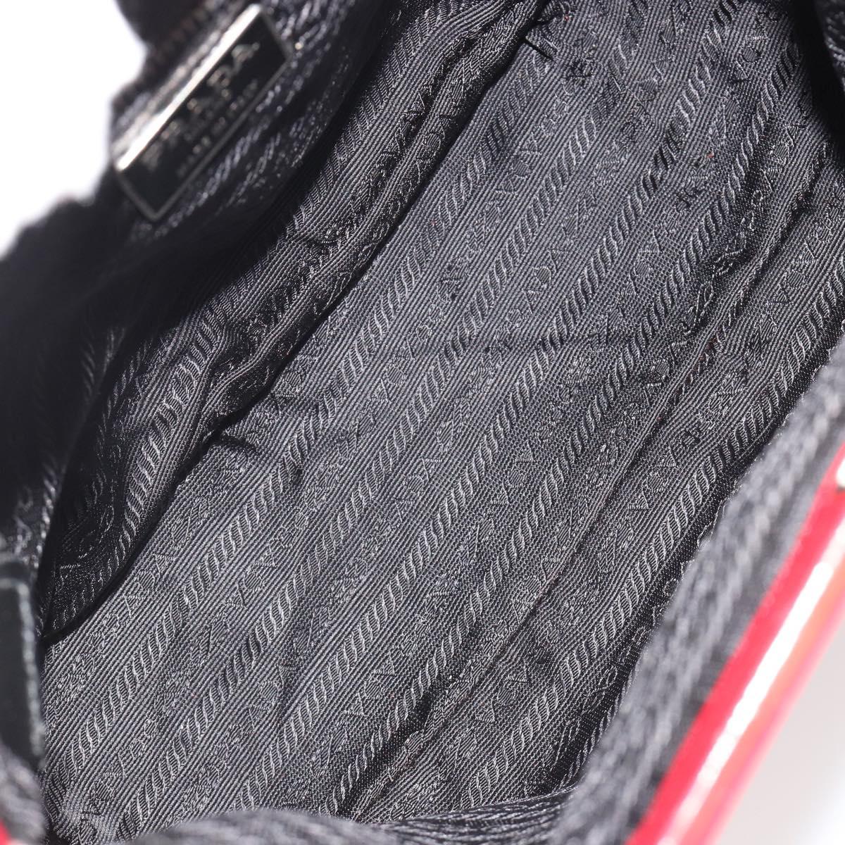 PRADA Hand Bag Nylon Red Silver Auth ar14026